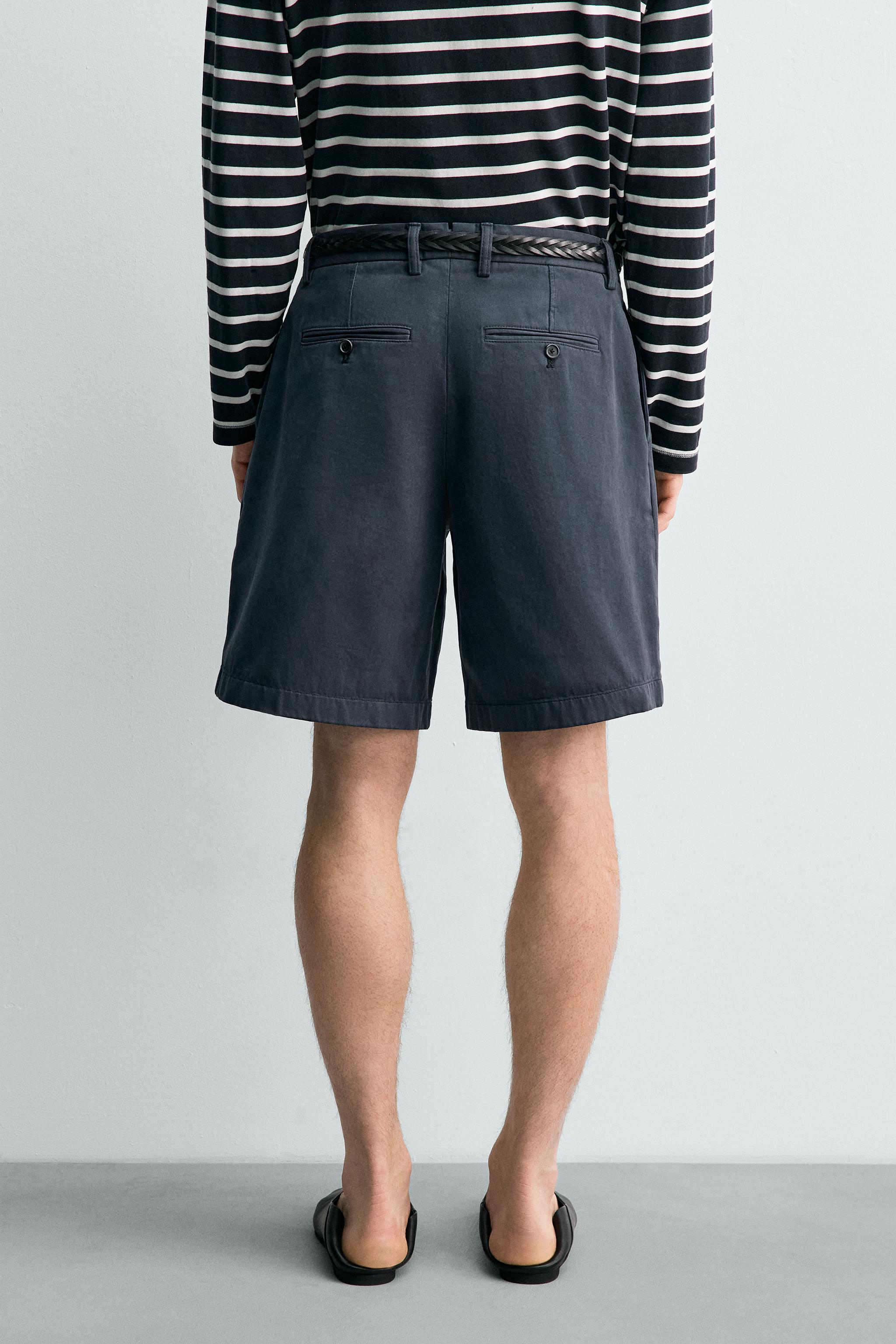 AARON LEVINE X ZARA RELAXED FIT PLEATED SHORTS